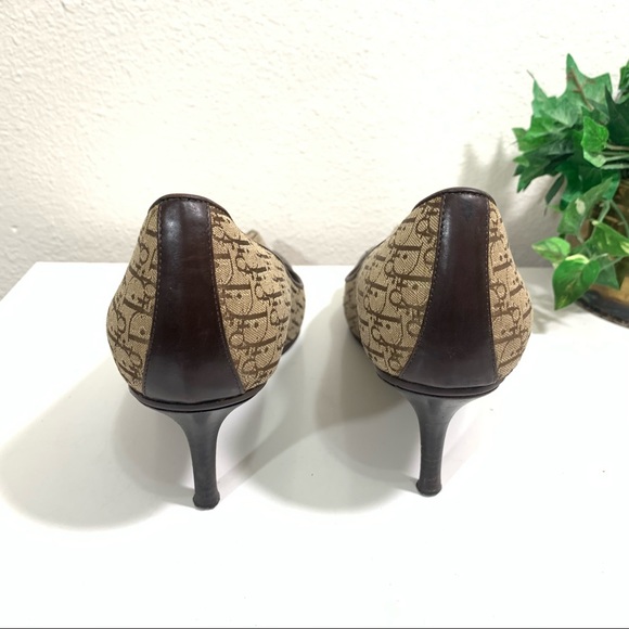 Dior Diorissimo Logo Canvas Pumps Heel Shoe - Picture 5 of 13